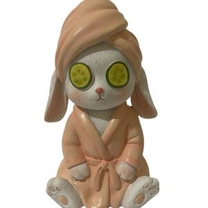 New Bunny in a Bath Robe with Cucumbers on Eyes - NWT *
